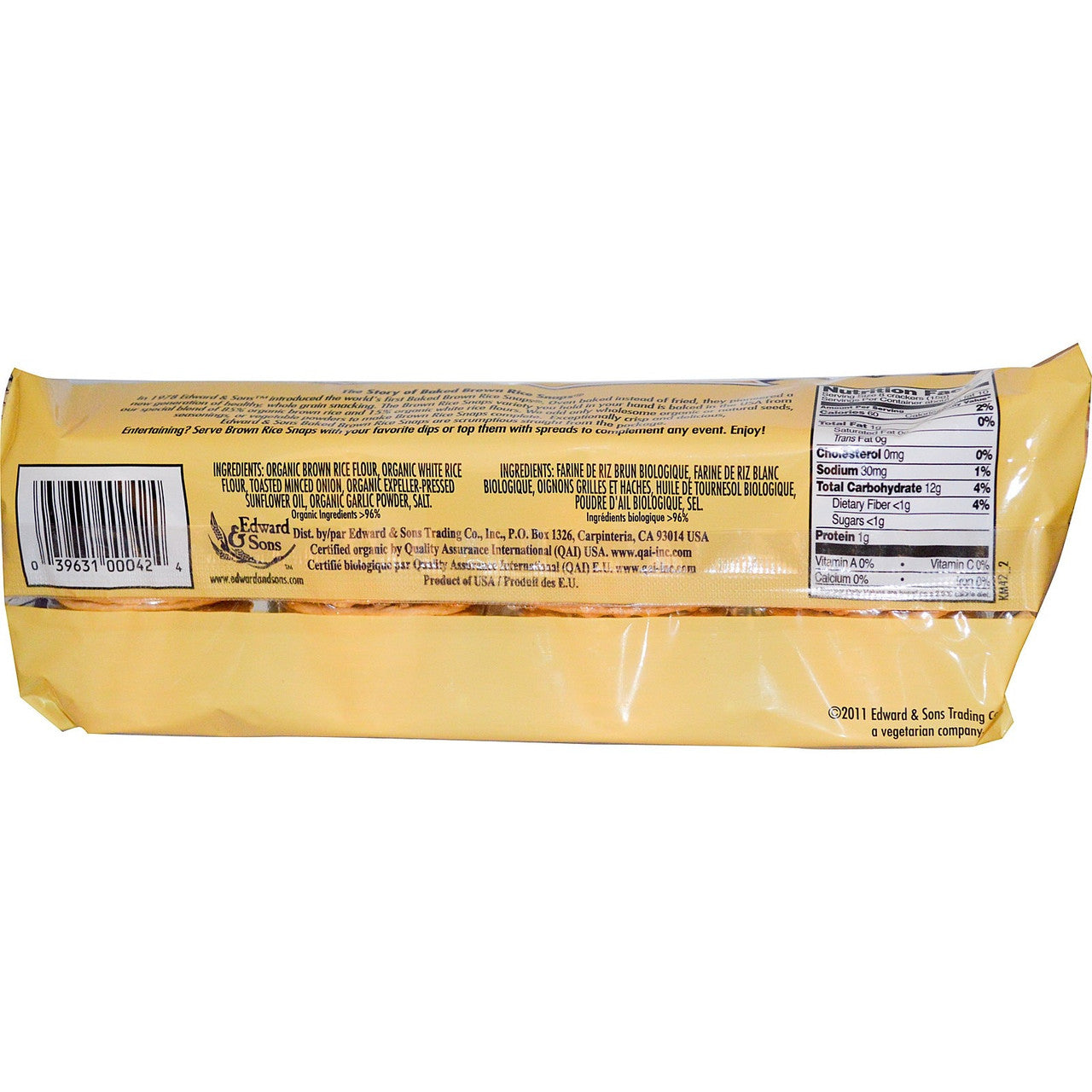 Edward & Sons Onion Brown Rice Snaps (12x3.5 Oz)-1