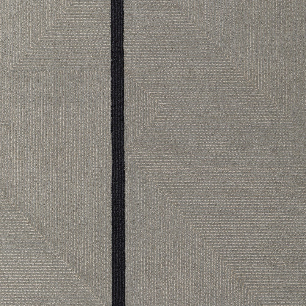 2' X 3' Black Gray And Taupe Abstract Geometric Hand Tufted Area Rug