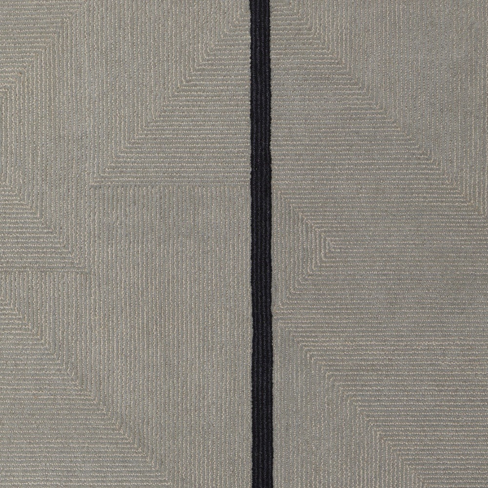 2' X 3' Black Gray And Taupe Abstract Geometric Hand Tufted Area Rug