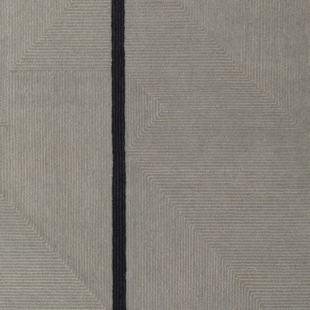 2' X 3' Black Gray And Taupe Abstract Geometric Hand Tufted Area Rug