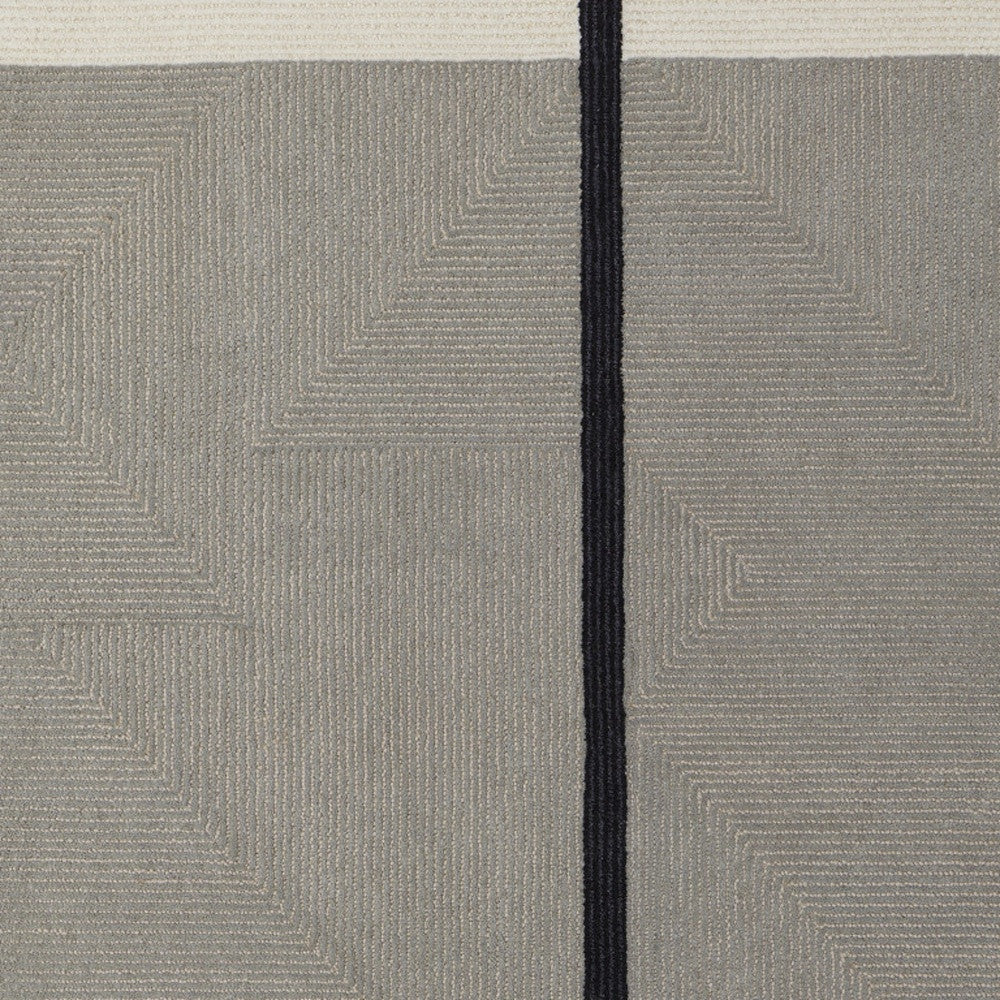 2' X 3' Black Gray And Taupe Abstract Geometric Hand Tufted Area Rug