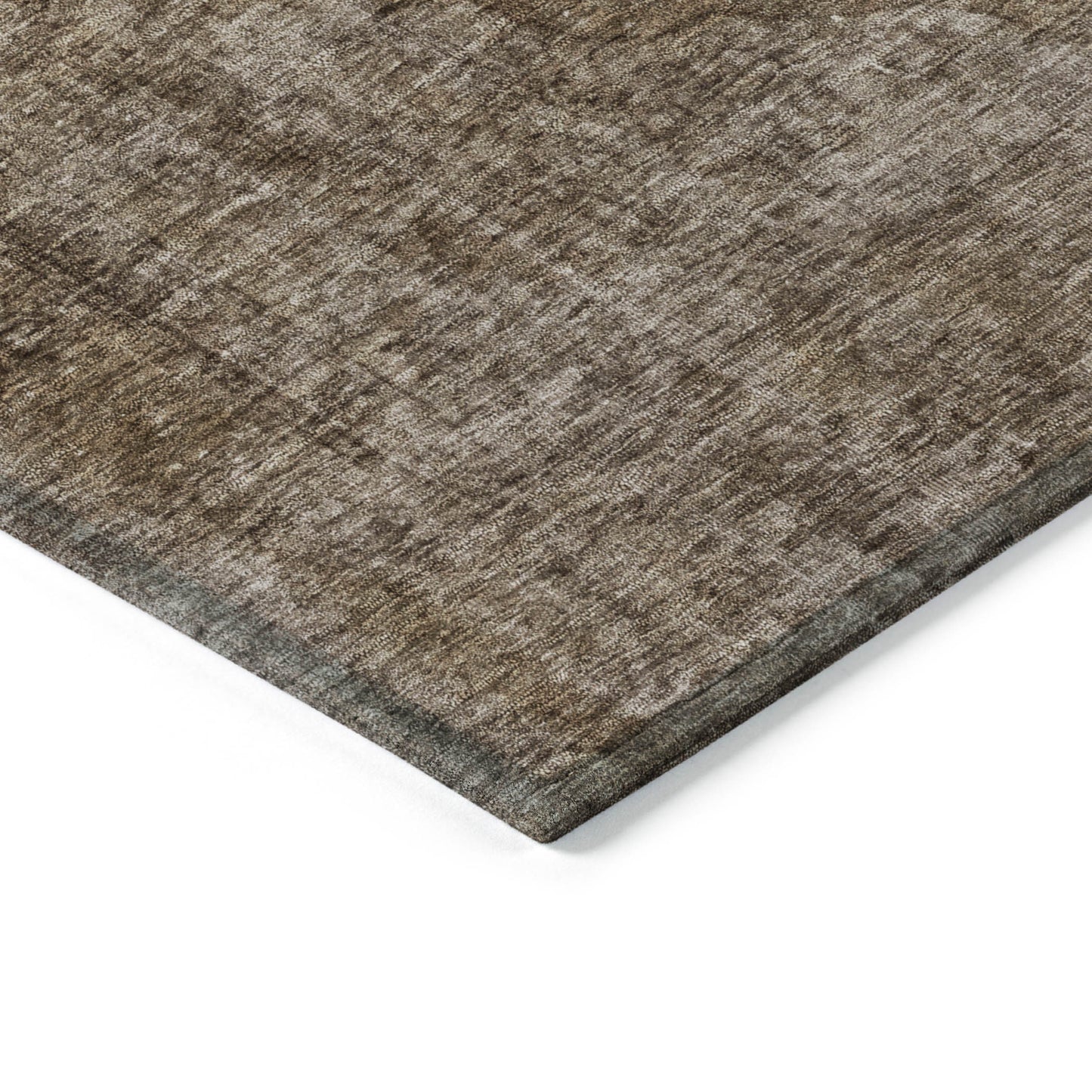 9' X 12' Brown And Beige Medallion Washable Indoor Outdoor Area Rug