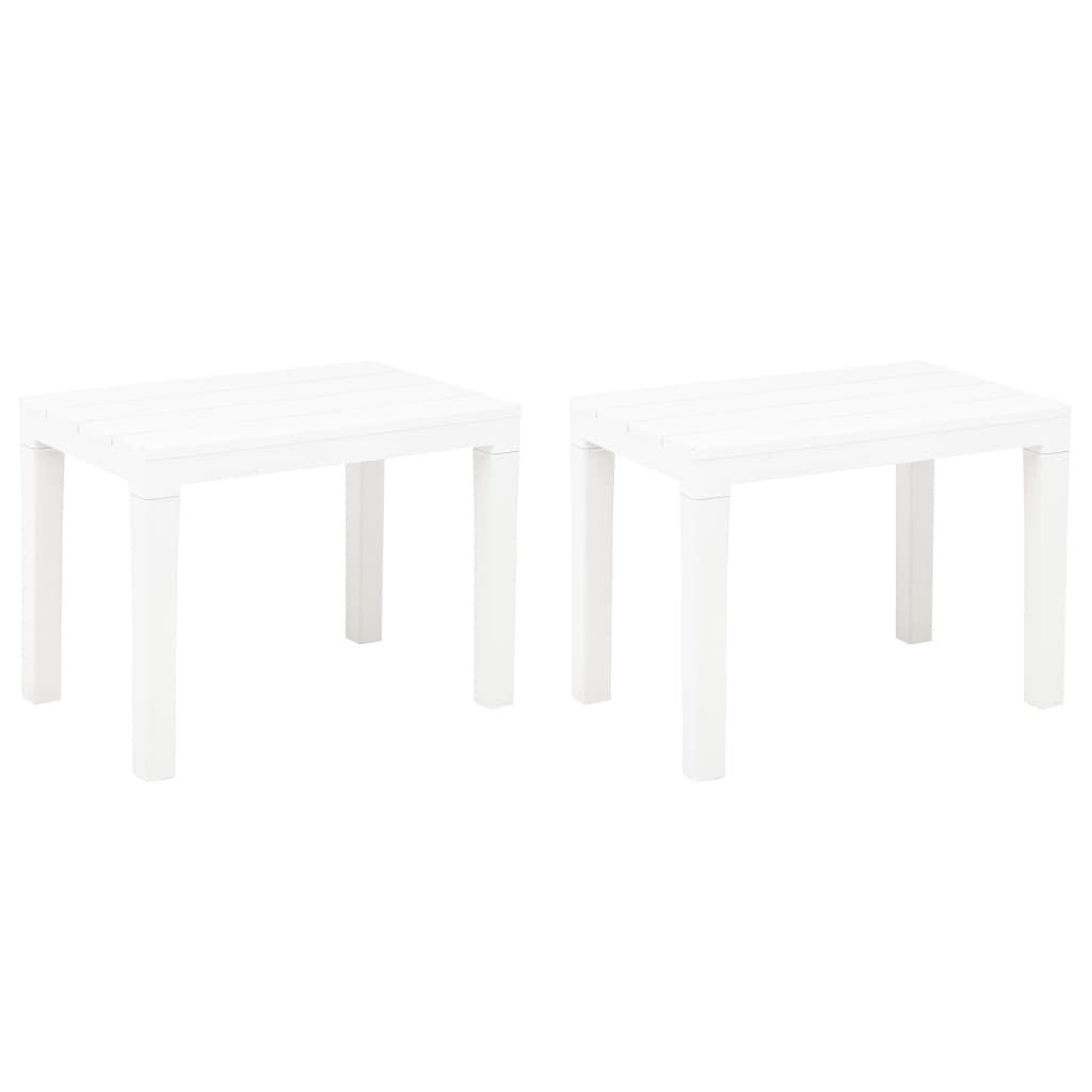 vidaXL 2x Garden Bench Plastic Outdoor Lounge Seating White/Anthracite/Mocca