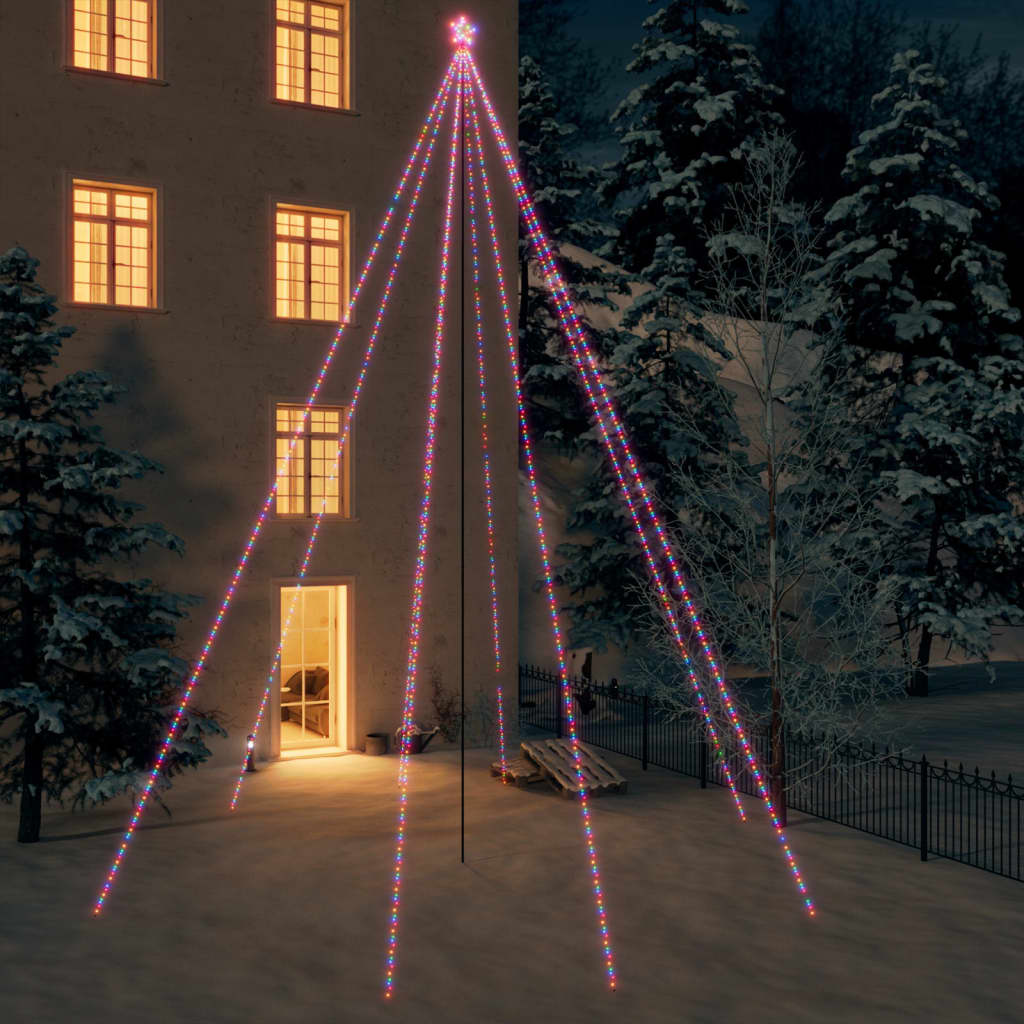 vidaXL LED Tree Light Xmas Waterfall Tree Light Christmas Lighting Ornament