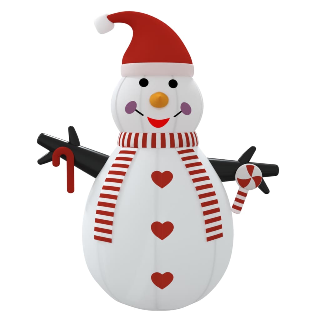 vidaXL Inflatable Snowman Holiday Xmas Decoration with LEDs Christmas Lighting