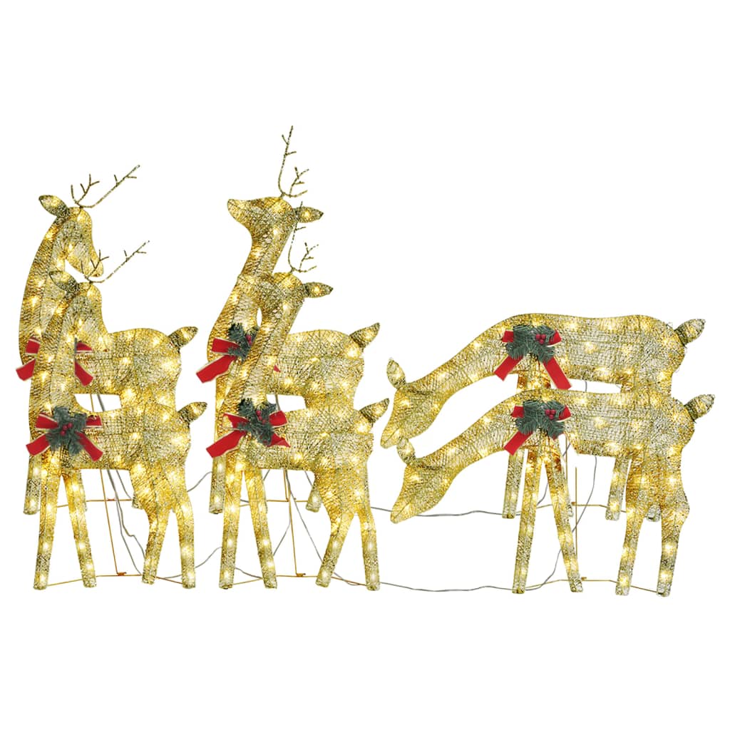 vidaXL Christmas Decoration Reindeer Family Christmas Lighting with LEDs Mesh