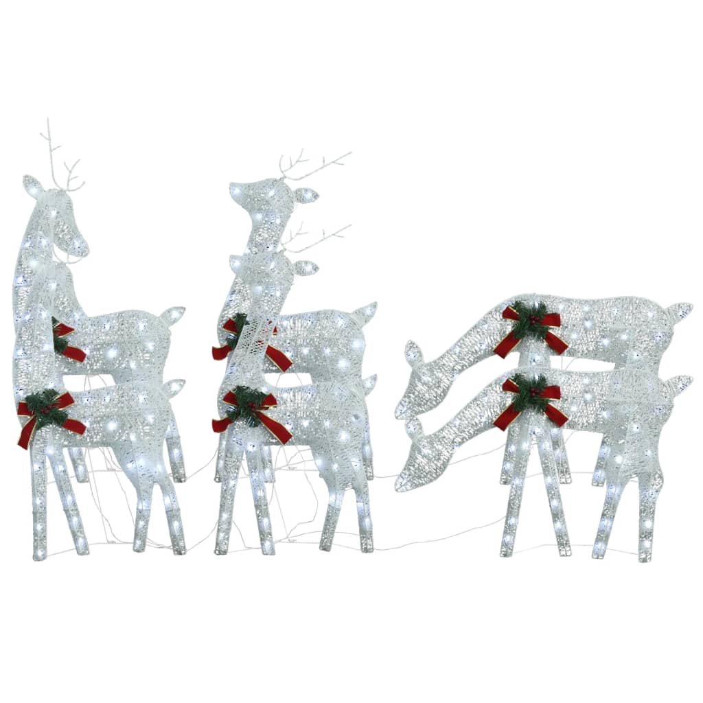 vidaXL Christmas Decoration Reindeer Family Christmas Lighting with LEDs Mesh