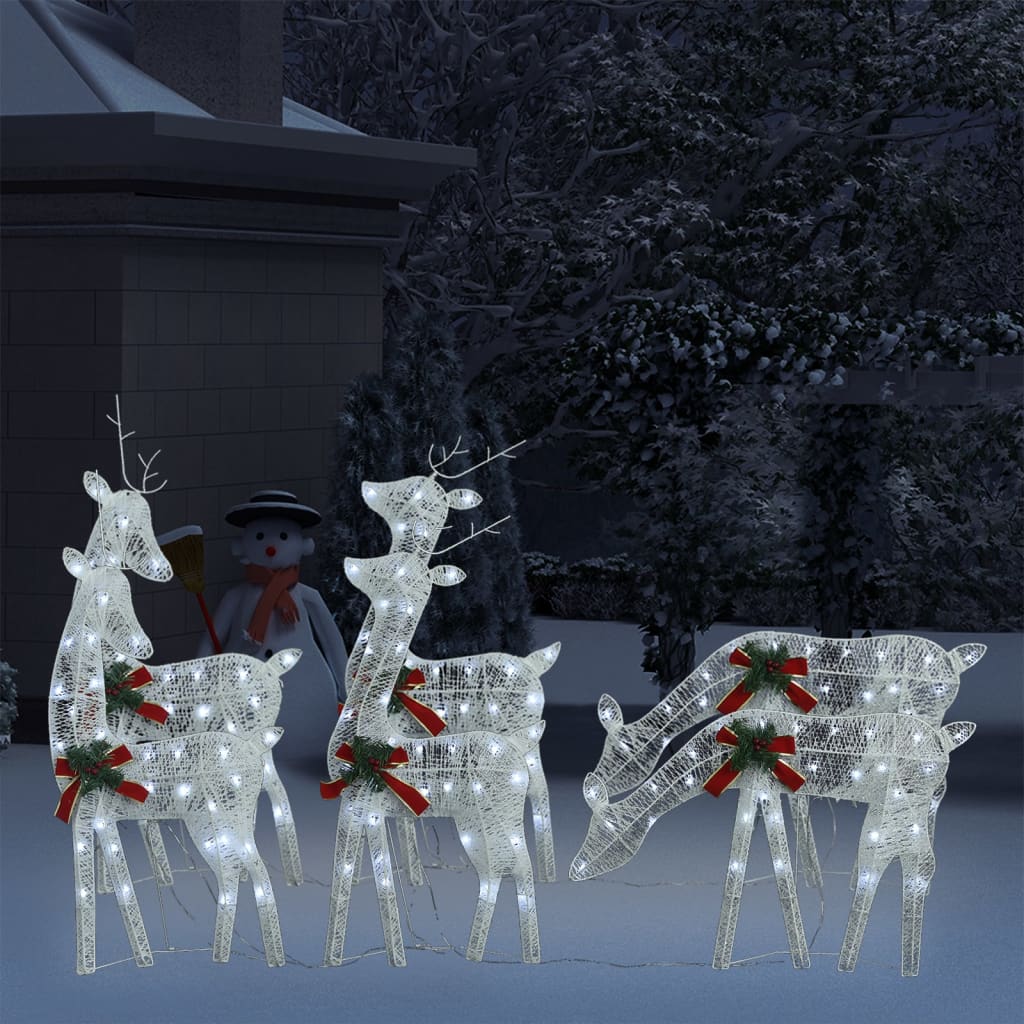 vidaXL Christmas Decoration Reindeer Family Christmas Lighting with LEDs Mesh