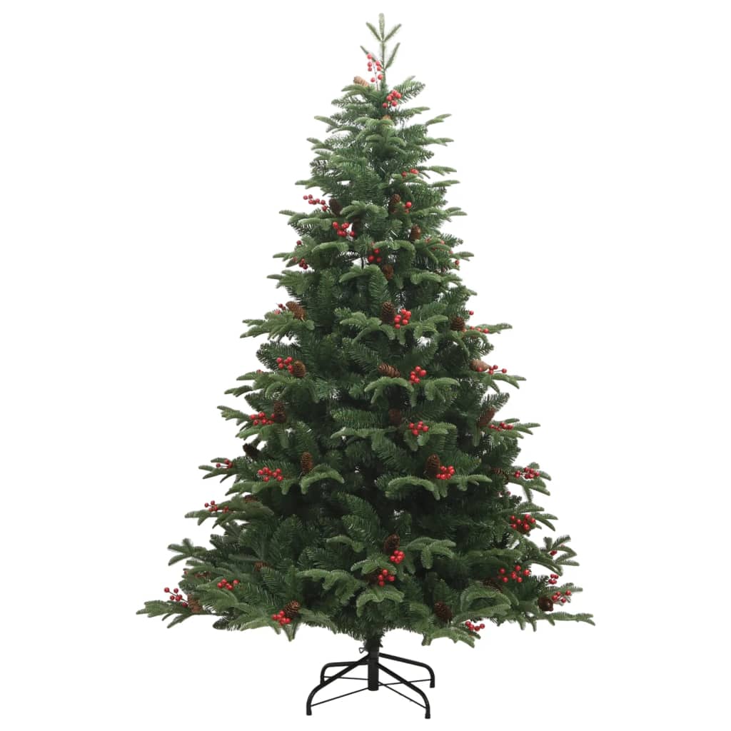 vidaXL Artificial Hinged Christmas Tree with Cones and Berries 59.1"