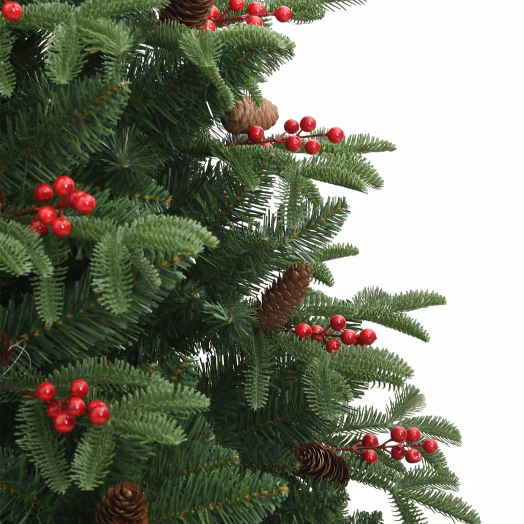 vidaXL Artificial Hinged Christmas Tree with Cones and Berries 59.1"