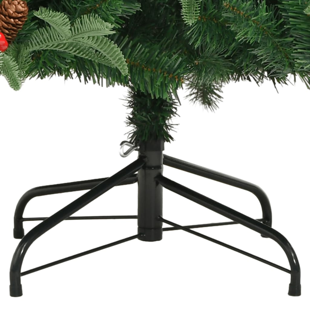 vidaXL Artificial Hinged Christmas Tree with Cones and Berries 59.1"