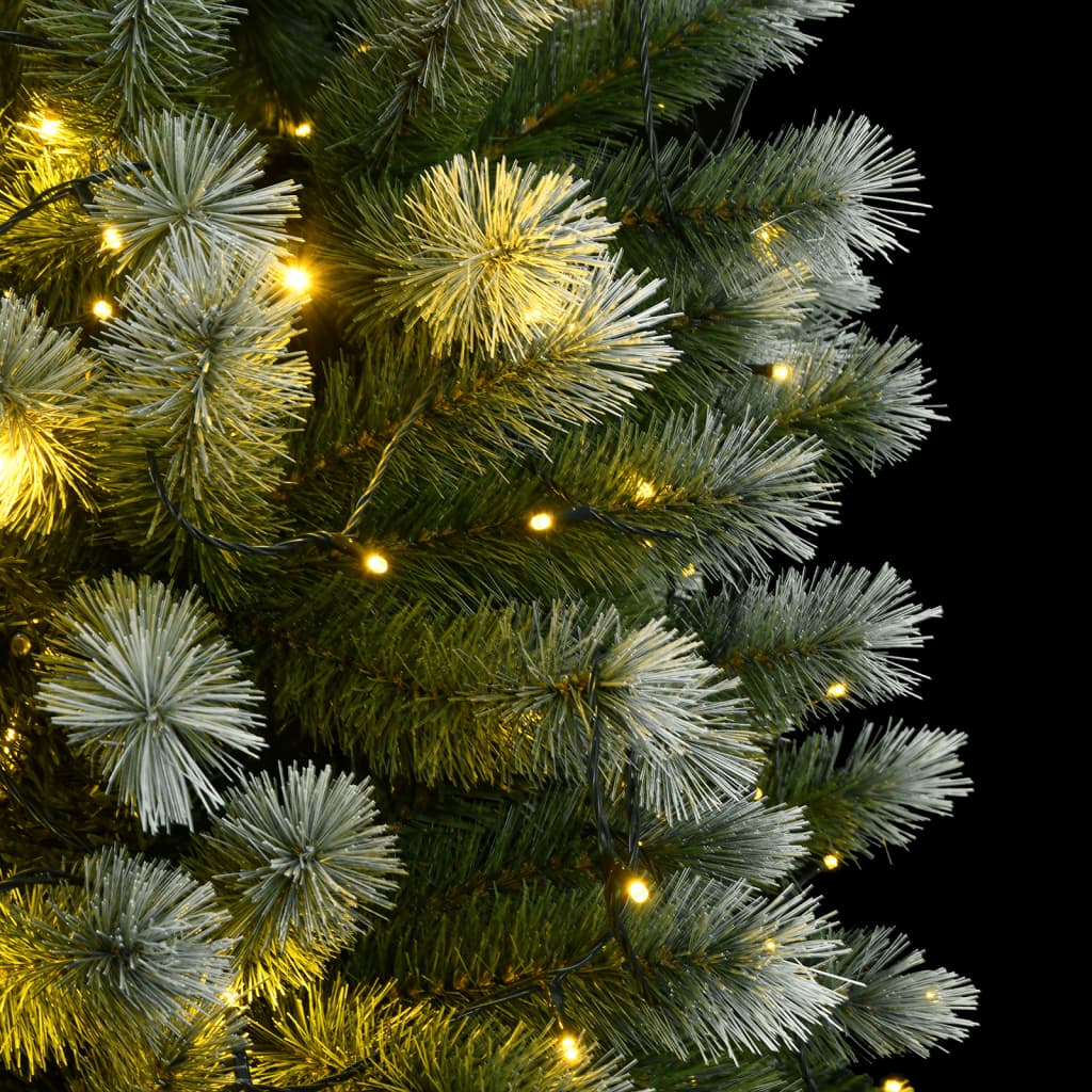 vidaXL Artificial Hinged Christmas Tree 300 LEDs & Flocked Snow 82.7"