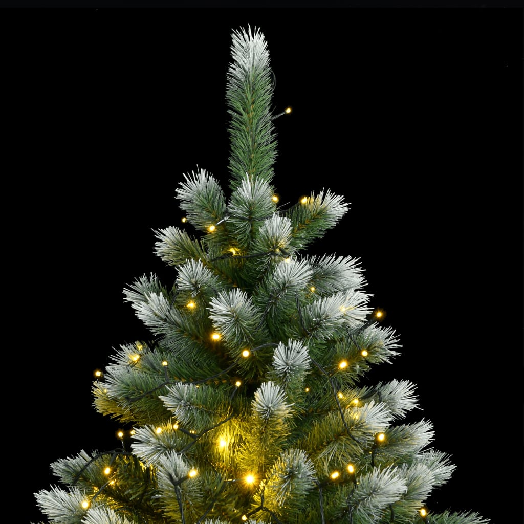 vidaXL Artificial Hinged Christmas Tree 300 LEDs & Flocked Snow 82.7"