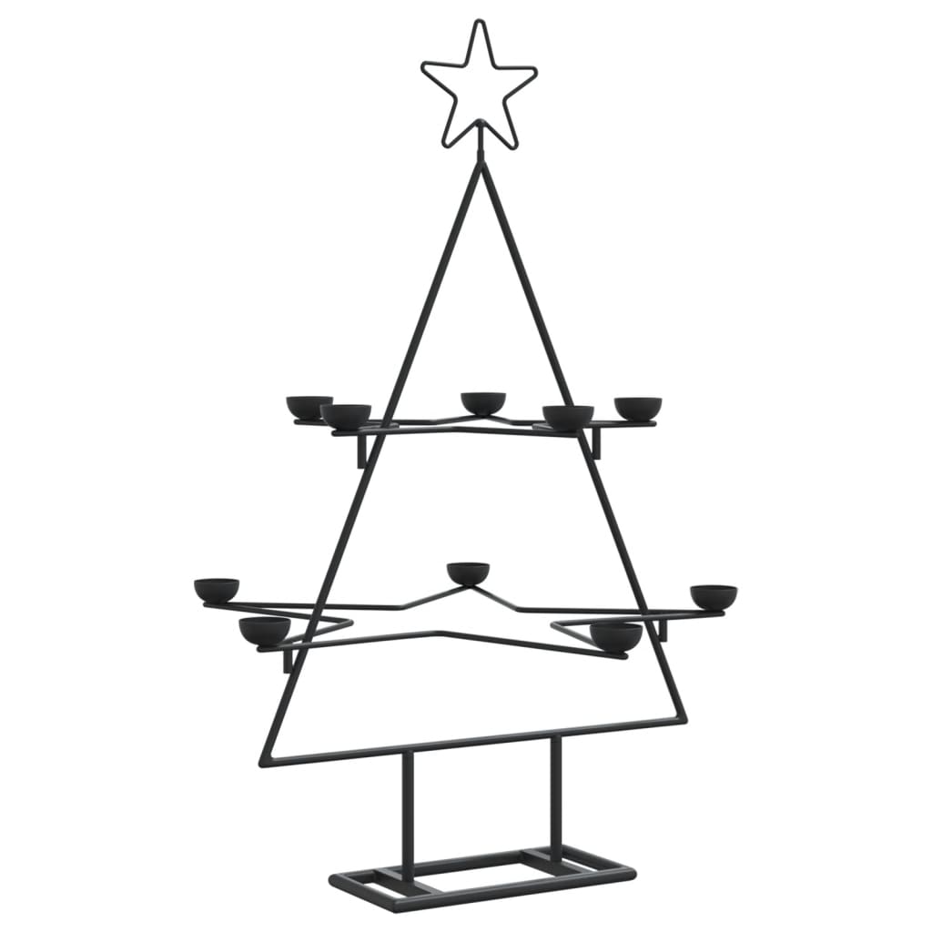 vidaXL Metal Christmas Tree Xmas Tree Stand Decoration Holiday Ornament Black