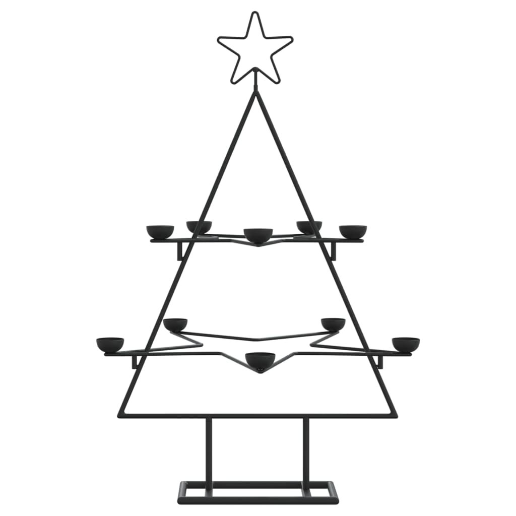 vidaXL Metal Christmas Tree Xmas Tree Stand Decoration Holiday Ornament Black
