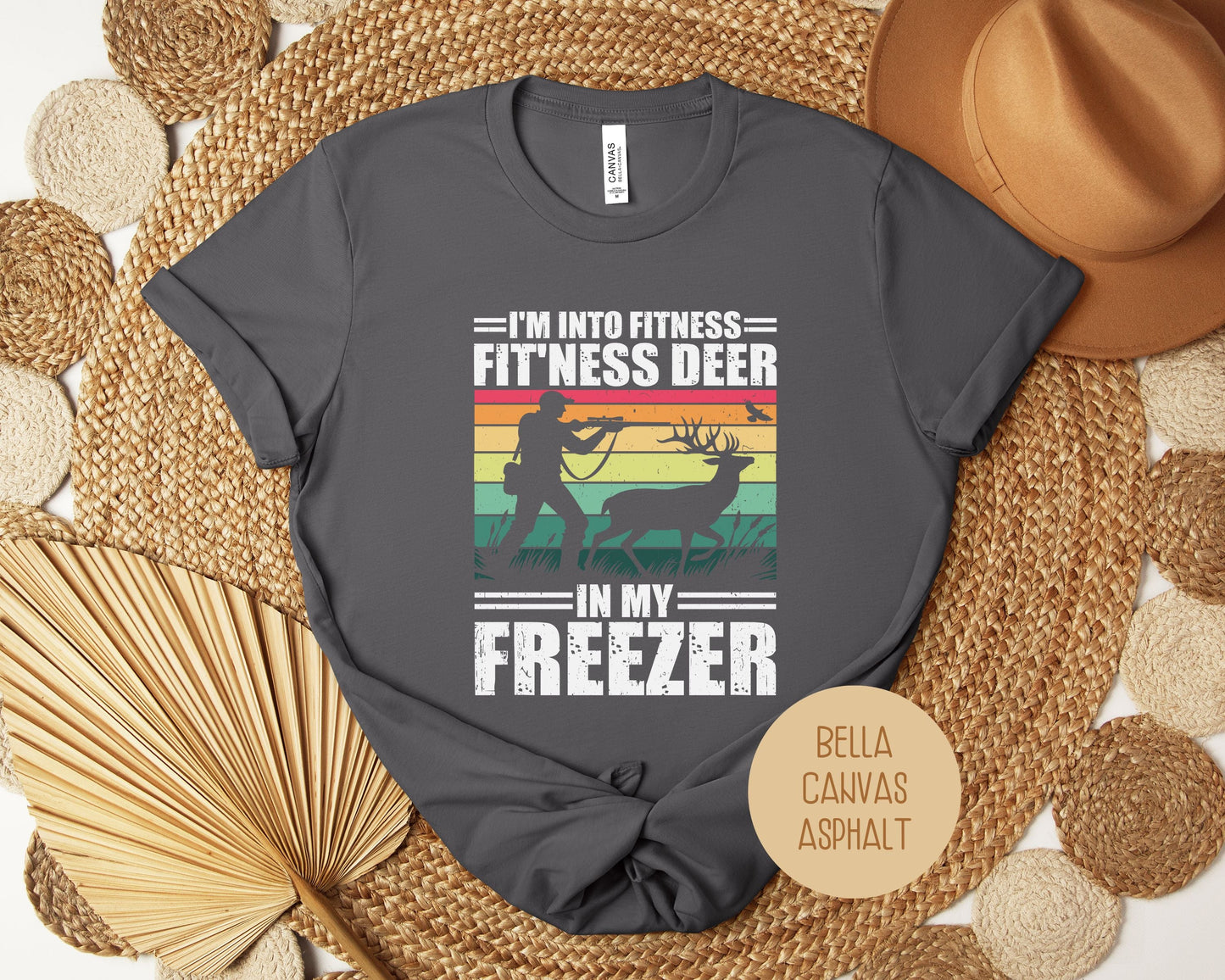 I'm Into Fitness Fit'ness Deer in My Freezer Funny Hunting Shirt-2