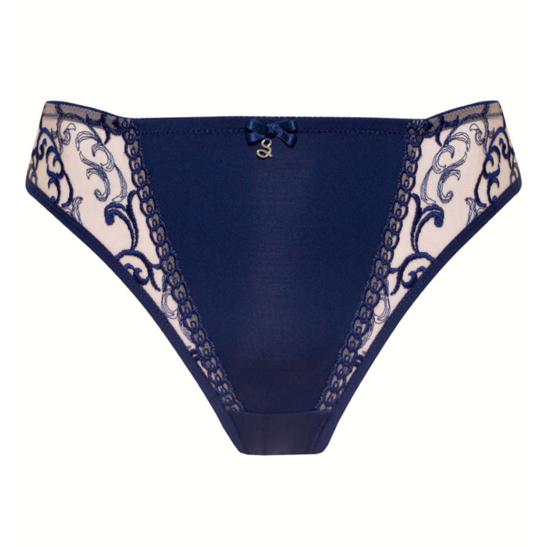 No VPL Sheer Mesh Tulle Embroidered Tanga Panty Hazel