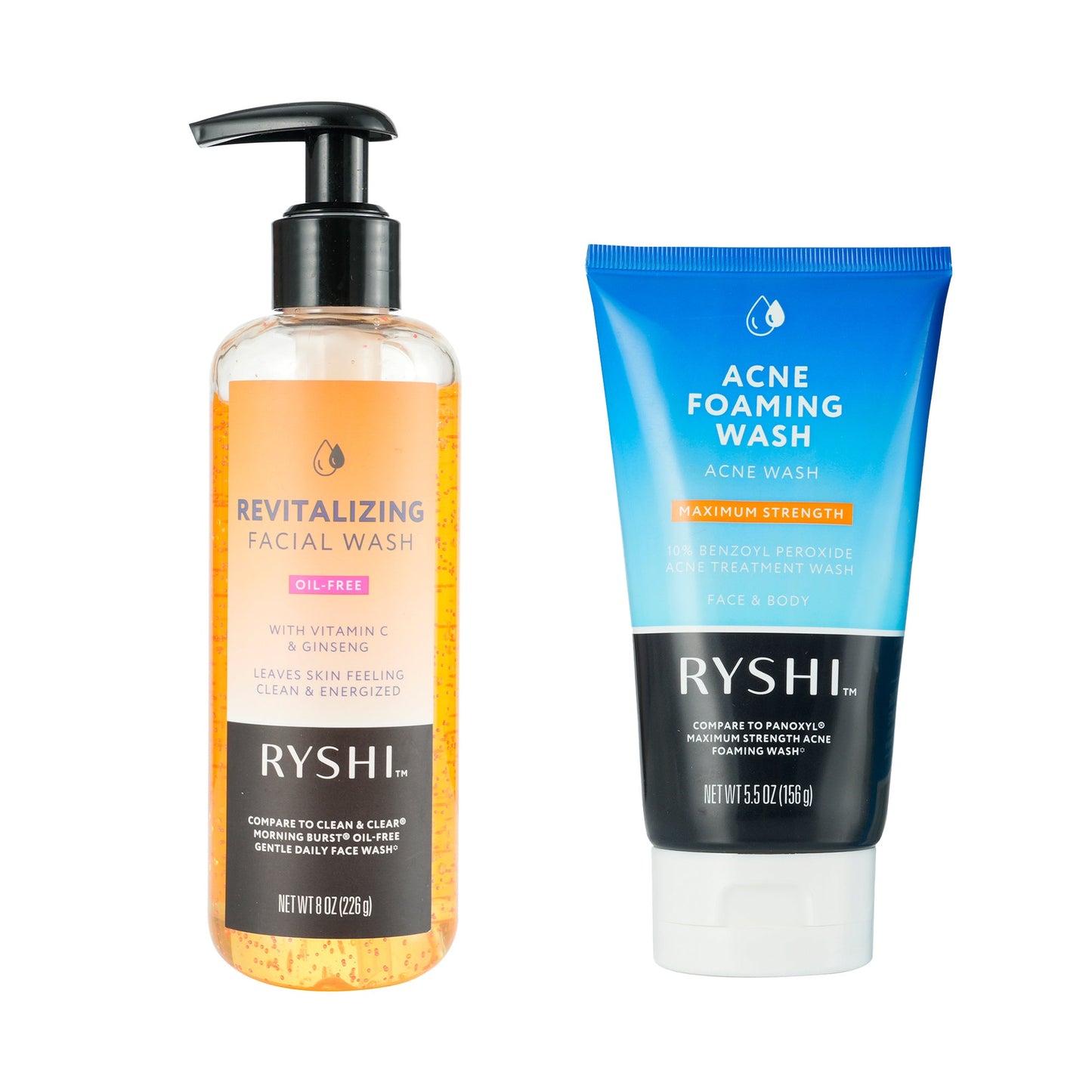 Clear & Radiant Skin Bundle: Acne Foaming Wash + Revitalizing Facial Wash