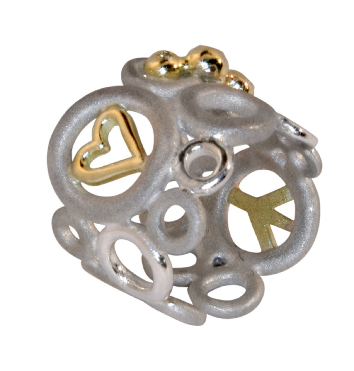 Peace, Love and Abundance Ring (Wide) 14K Gold with Diamonds