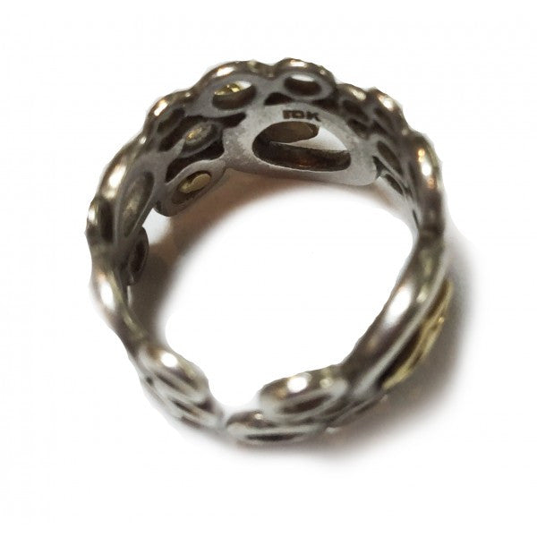 Peace, Love and Abundance Ring (Wide) 14K Gold with Diamonds