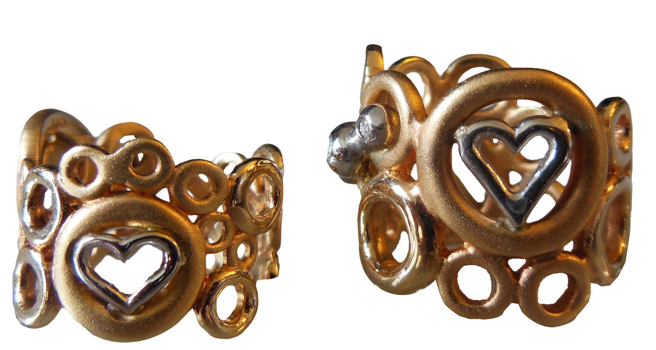 Peace, Love and Abundance Ring (Wide) 14K Gold with Diamonds
