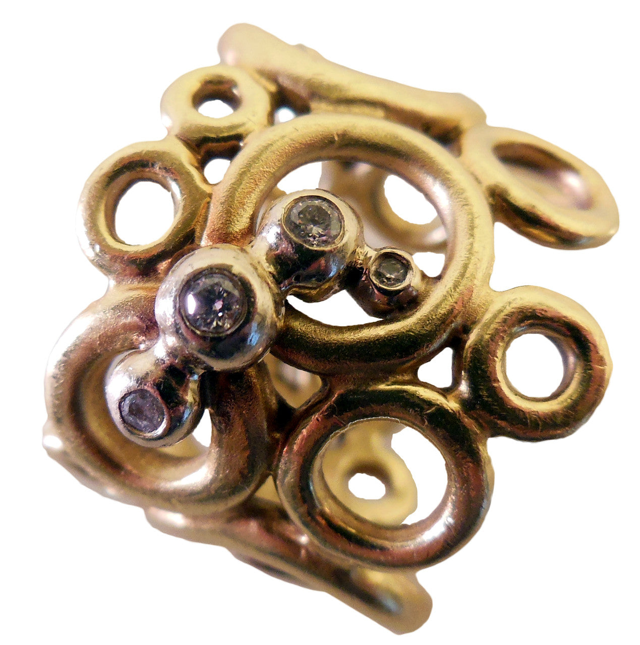 Peace, Love and Abundance Ring (Wide) 14K Gold with Diamonds
