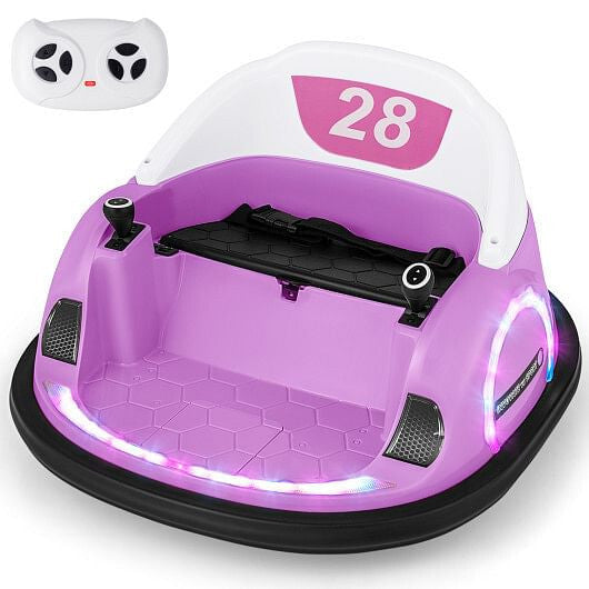12V 360 Ride on Bumper Car for Toddlers with Remote Control-Light Blue