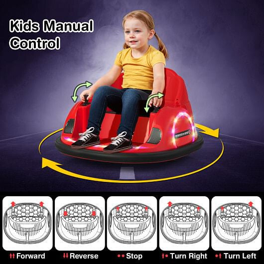 12V 360 Ride on Bumper Car for Toddlers with Remote Control-Light Blue