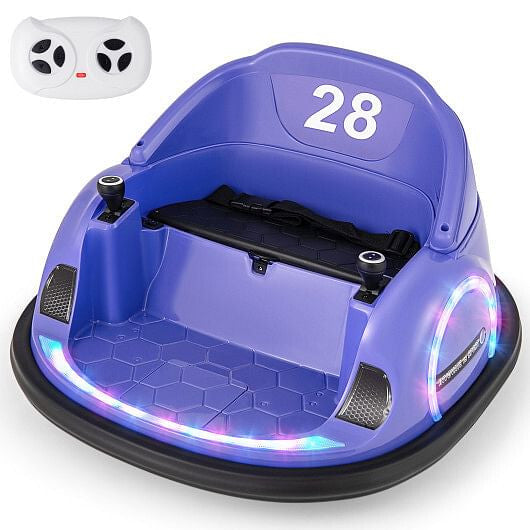 12V 360 Ride on Bumper Car for Toddlers with Remote Control-Light Blue