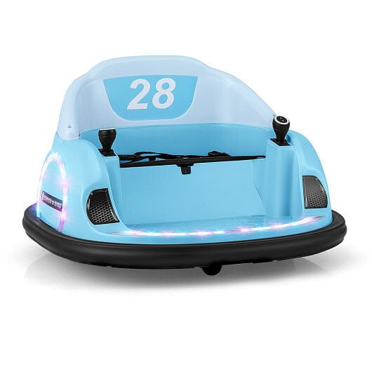 12V 360 Ride on Bumper Car for Toddlers with Remote Control-Light Blue