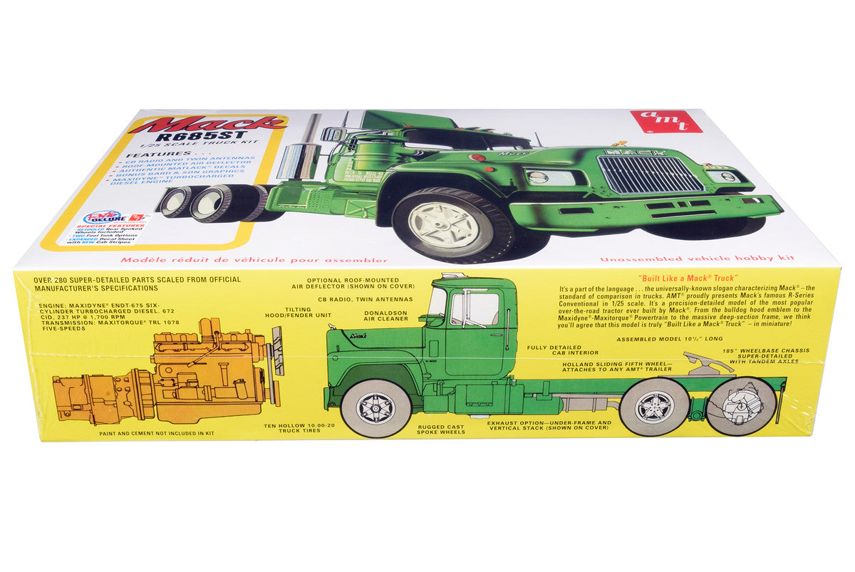 Skill 3 Model Kit Mack R685ST Semi Tractor Truck 1/25 Scale Model by AMT-2