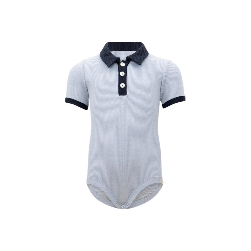 Spring Arrival Baby Unisex Long Sleeves Polo Design Onesies Bodysuits