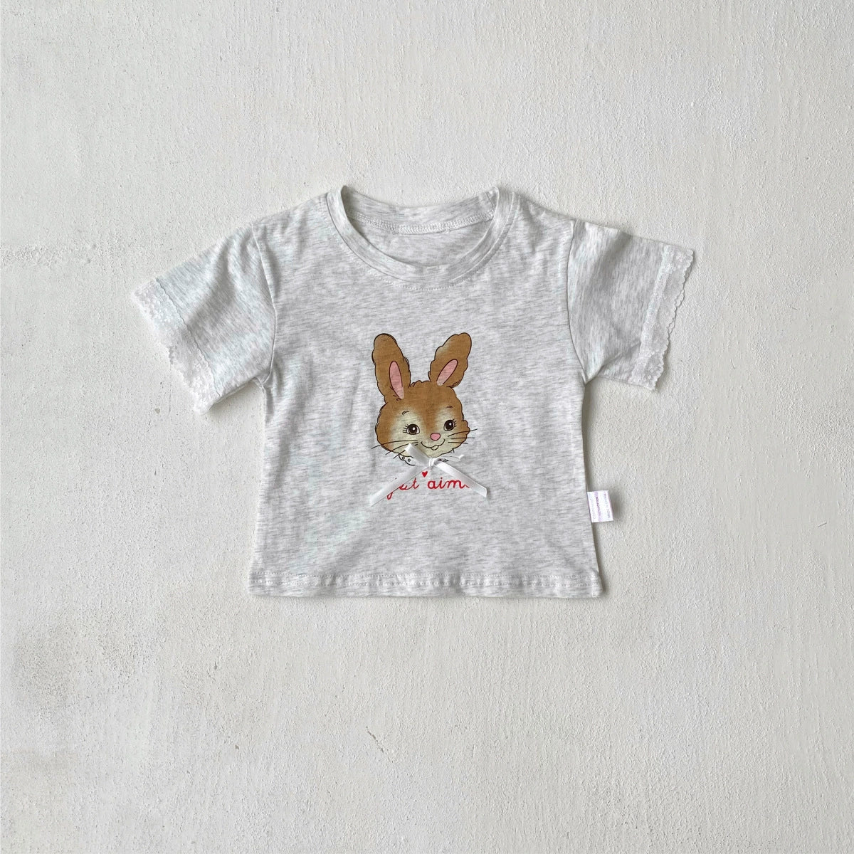 Summer Hot Selling Baby Kids Girls Short Sleeves Cartoon Rabbit Pattern T-shirt