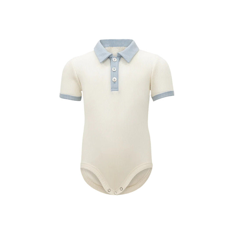 Spring Arrival Baby Unisex Long Sleeves Polo Design Onesies Bodysuits