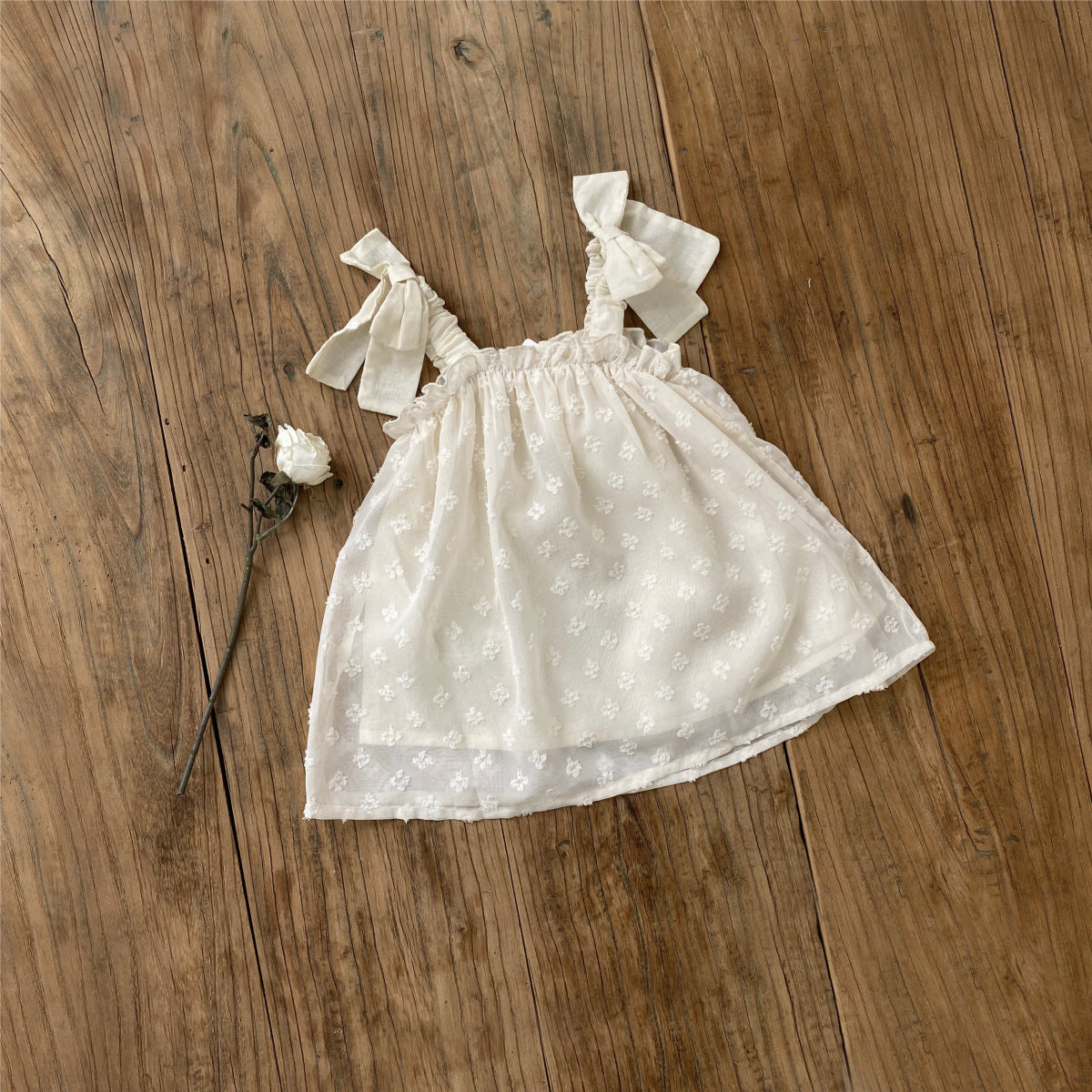 Summer Hot Selling Baby Kids Girls Sleeveless Flowers Jacquard Pattern Princess Dress