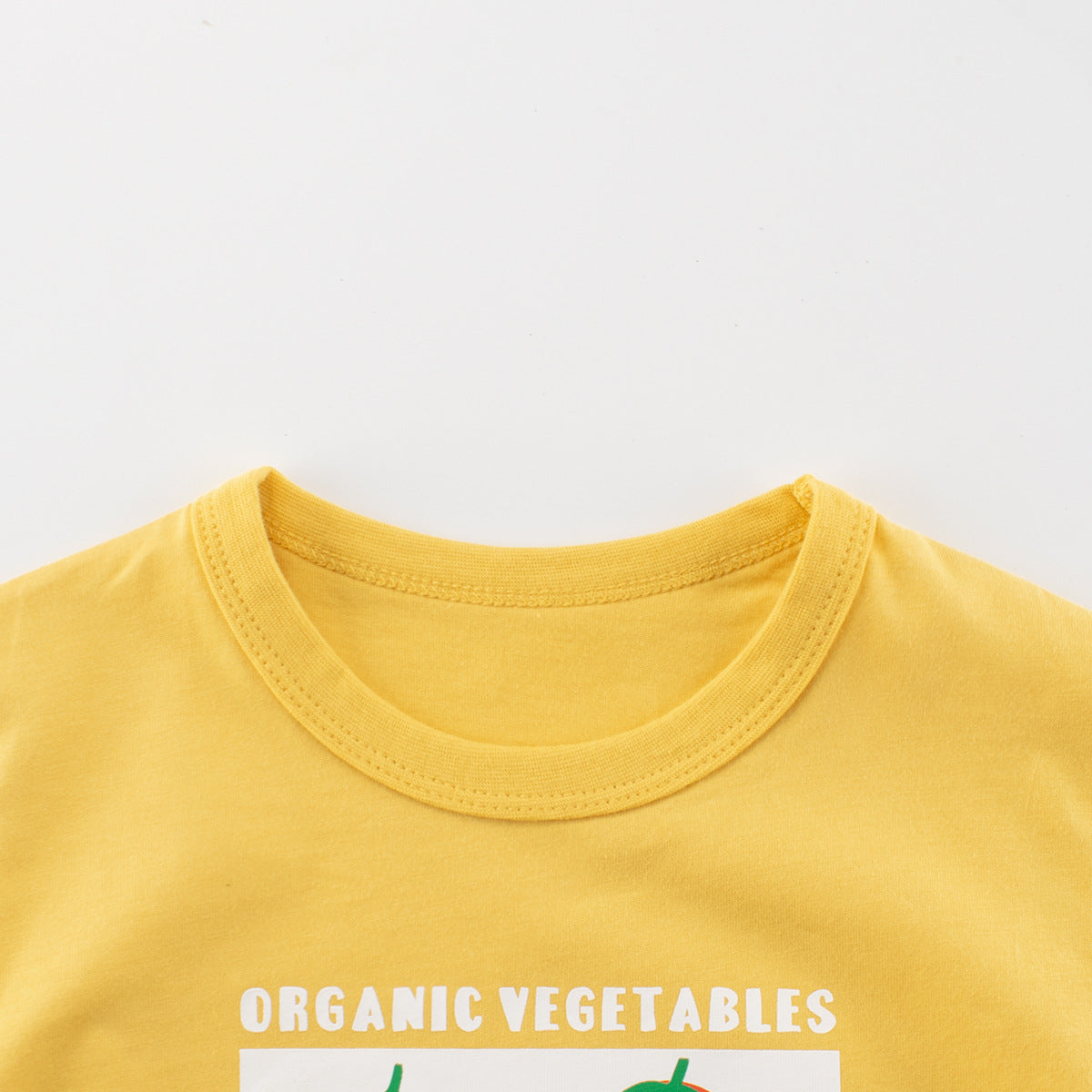 Summer Girls’ Fruits and Letters Pattern Printed T-shirt in European and American Style