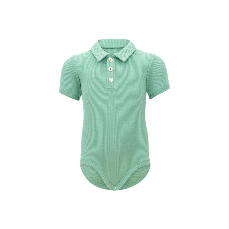 Spring Arrival Baby Unisex Long Sleeves Polo Design Onesies Bodysuits