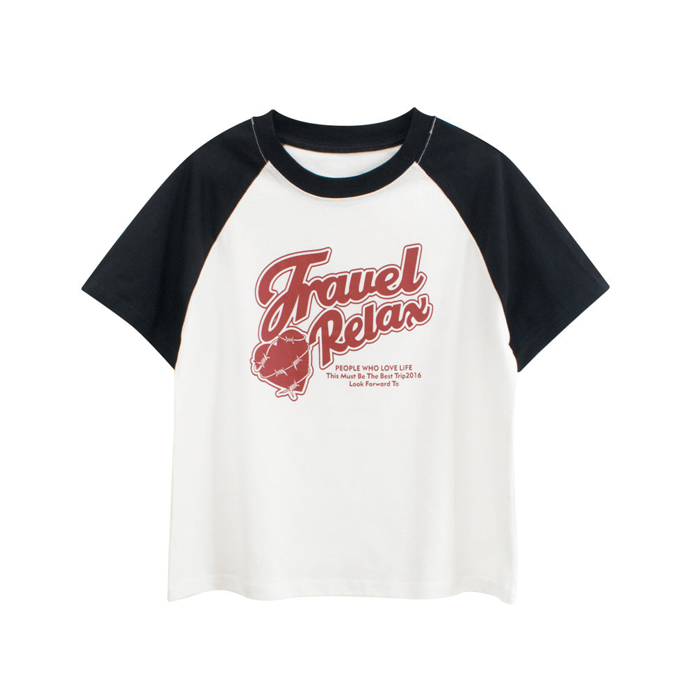 Boys’ Letters Pattern T-shirt in European and American Style