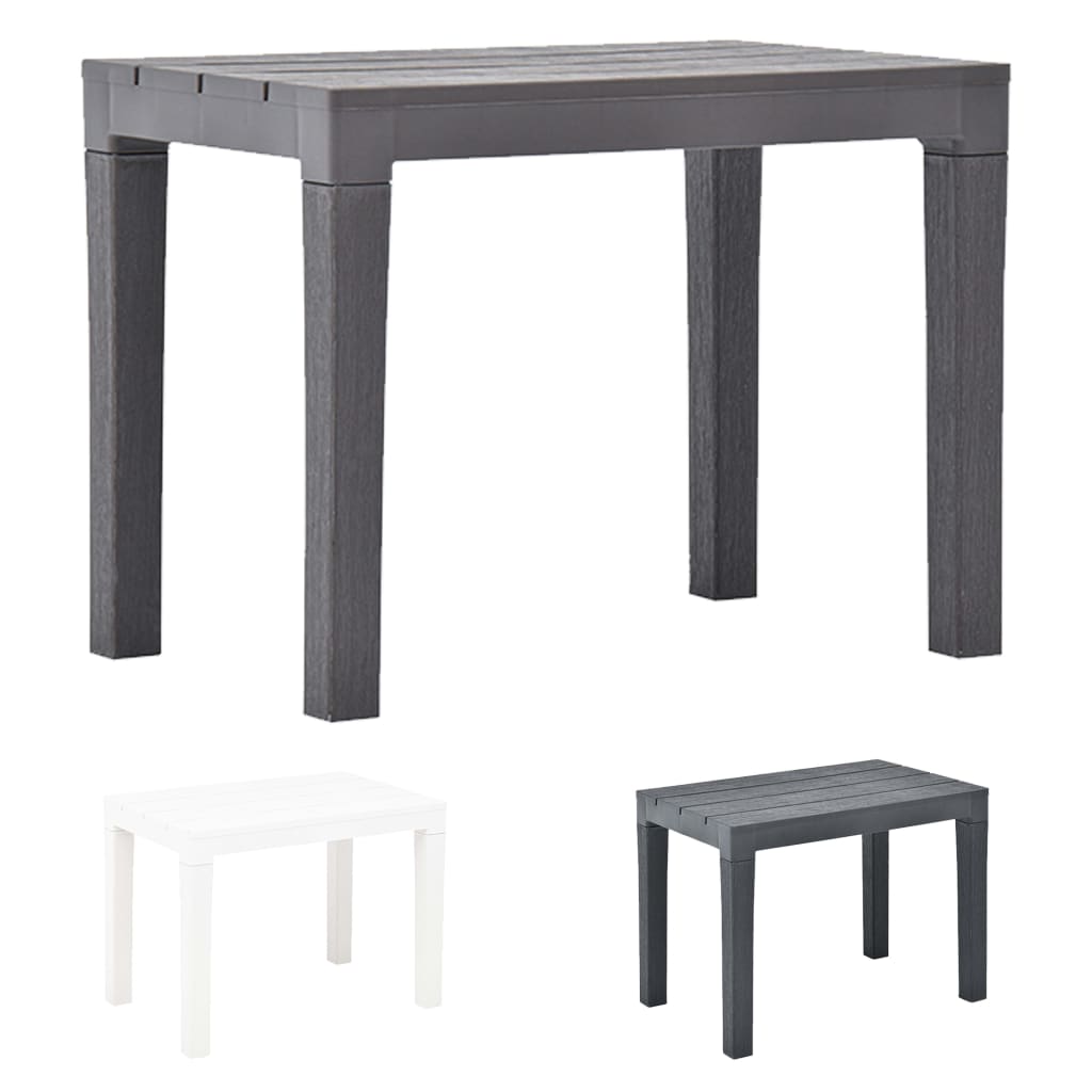 vidaXL 2x Garden Bench Plastic Outdoor Lounge Seating White/Anthracite/Mocca