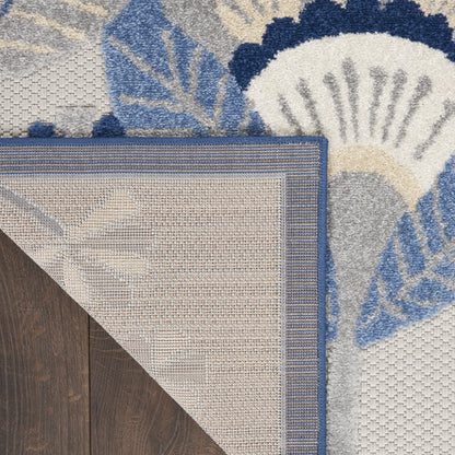 9' X 12' Blue And Gray Indoor Outdoor Area Rug