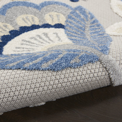 9' X 12' Blue And Gray Indoor Outdoor Area Rug