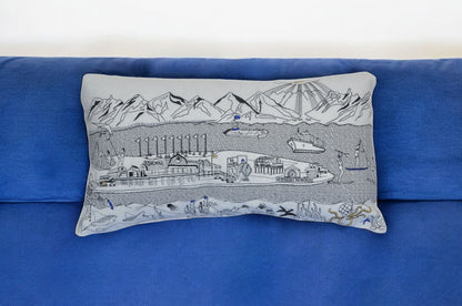 14" X 24" Cream Hometown Pride Wool Lumbar Throw Pillow