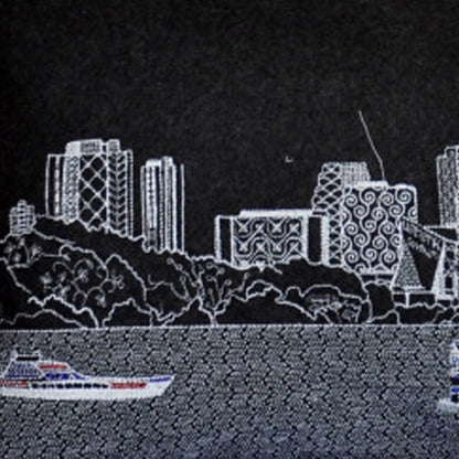 14" X 35" Black Gray and White Hometown Pride Wool Lumbar Throw Pillow