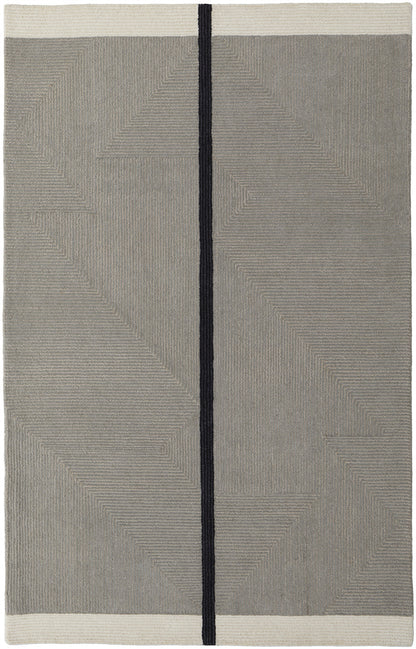 2' X 3' Black Gray And Taupe Abstract Geometric Hand Tufted Area Rug
