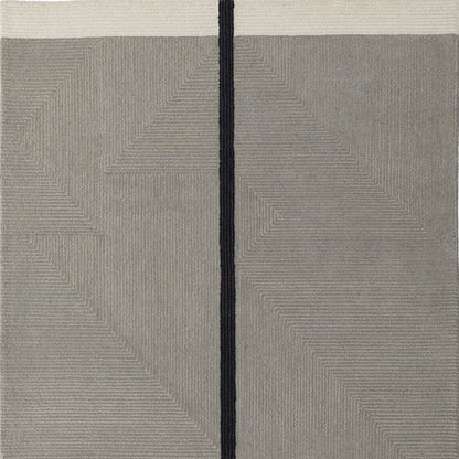 2' X 3' Black Gray And Taupe Abstract Geometric Hand Tufted Area Rug