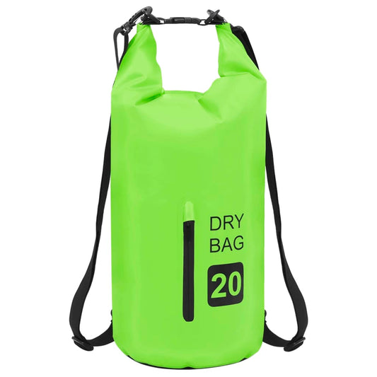 vidaXL Dry Bag with Zipper Green 5.3 gal PVC