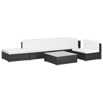 vidaXL Patio Furniture Set 6 Piece Outdoor Sofa with Coffee Table Poly Rattan