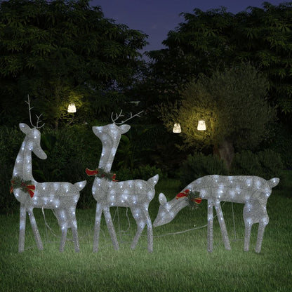 vidaXL Christmas Decoration Reindeer Family Christmas Lighting with LEDs Mesh