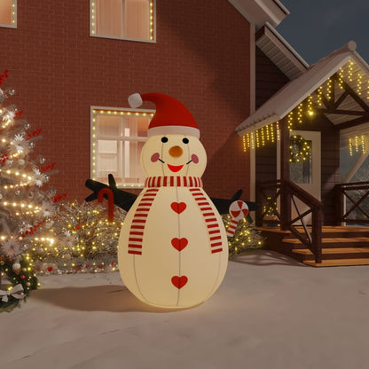 vidaXL Inflatable Snowman Holiday Xmas Decoration with LEDs Christmas Lighting