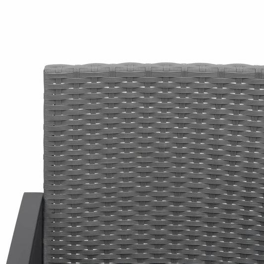 vidaXL Patio Dining Set 3 Pcs Outdoor Table and Chair with Cushions PP Rattan